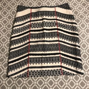 Anthropologie black and white pencil skirt